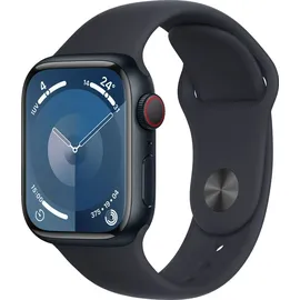 Apple Watch Series 9 GPS + Cellular 41 mm Aluminiumgehäuse mitternacht, Sportarmband mitternacht M/L