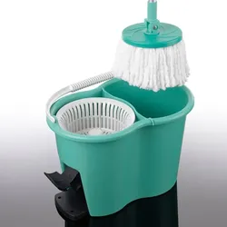 CLEANmaxx Power-Wischmopp - Zwei-Kammer-Filtersystem - türkis