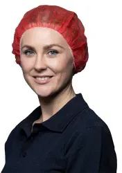 NITRAS Baretthaube, 52 cm 4003 , 1 Karton = 10 x 100 Stück = 1000 Stück, Farbe: rot