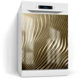 DEQORI Magnetfolie 'Goldenes Rillendesign', beschreibbar Spülmaschine Magnetmatte magnetisch Magnetfolie goldfarben 60 cm x 70 cm