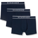 Schiesser 95/5 Shorts Organic Cotton webgummibund dunkelblau S 3er Pack