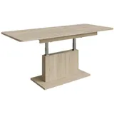 designimpex Couchtisch DC-1 Tisch Sonoma Eiche höhenverstellbar ausziehbar, Funktionstisch, Wohnzimmertisch, Tisch, Esstisch, Sofatisch beige
