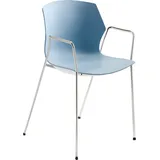 Besucherstuhl »2510«, stapelbar bis 6 Stück, Graublau + Chrom, , 43996856-0 B/H/T: 55 cm x 81 cm x 53 cm