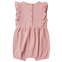 stellou & friends Baby Ärmelloser Strampler aus Baumwolle mit seitlichen Volants, Sommer - Jumpsuit, Overall, Einteiler in Gelb oder Rosa Rosa Gr. 50/56 - 50-56