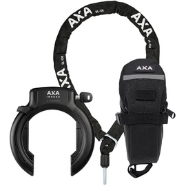AXA basta AXA Imenso Retractable XL + ULC 130 + Set mit Tasche – Rahmenschloss mit Kette – Sicherheitsstufe 12 – Einsteckkette Länge 130 cm – Schwarze Tasche