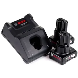 Bosch GAL 12V-40 Schnell Ladegerät + 2 x 6,0 Ah Akku