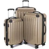 Hauptstadtkoffer - Alex 4 Doppel Rollen 3er Reisekoffer (S, M und L) 75 cm, 235 L, Champagner