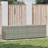 furnicato Gartenbox Poly Rattan 200x50x60 cm Grau