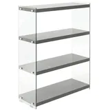 Kayoom Regal, Grau, Glas, Holzwerkstoff, 4 Fächer, 83x113x29.5 cm,