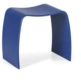 Holzhocker BENTWOOD II, Ökoleder, blau