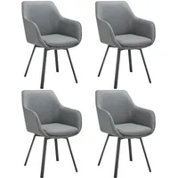 Tectake tectake® Drehbarer Armlehnstuhl Alicon, gepolstert 4er Setanthrazit