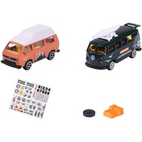 Majorette – Volkswagen The Originals 2 VW-Modellautos, Maßstab 1:64, mit Stickerbogen und offizieller VW Lizenz, hochdetaillierte Spielzeugautos