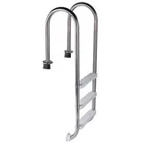 Mountfield Azuro Schmale 3-stufige Kunststoff-poolleiter Für Aufstellbecken 110 Cm - Stainless Steel - One Size