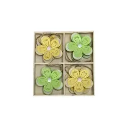 Behang 8ST Blüte grün/gelb sort. 660900000355 6x6cm