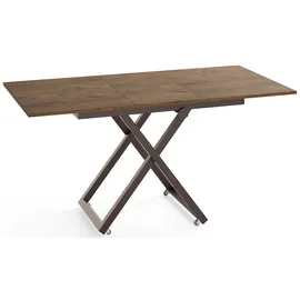 WFL GROUP Axen Braun Eiche 120-160 x 80 x 38-75 cm