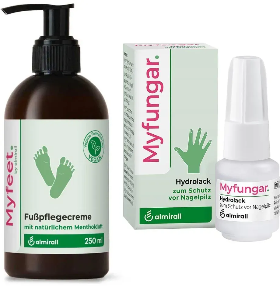 Myfeet By Almirall Fußpflegecreme + Myfungar Nagellack Lösung