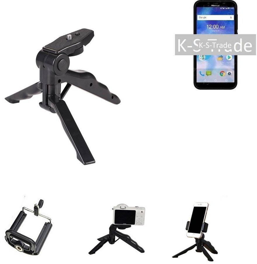 K-S-Trade für Sony Xperia 10 Smartphone-Halterung, (Stativ Tisch-Ständer Dreibein Handy-Stativ Ständer Mini-Stativ) schwarz