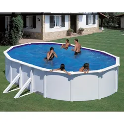 myPOOL Poolset Feeling Weiß Ovalform Stahlwandbecken Gr. 1