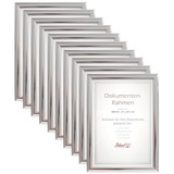 Ideal Trend 2er 3er 5er 10er Pack Dokument Bilderrahmen 21x29,7 DIN A4 Urkunde Foto Rahmen: Farbe: 10er Pack Silber