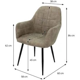 ECD Germany Esszimmerstuhl Microleder olive-grau 4er Set