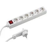 Meister Craft Meister Steckdosenleiste 7430880, mit 2m Kabel, 6-fach in weiß mit Schalter