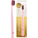 Curaprox CS 12460 Velvet Zahnbürste - Ultra Soft Handzahnbürste für Erwachsene mit 12460 Super Soft CUREN Borsten - Rosa-Fuchsienrot