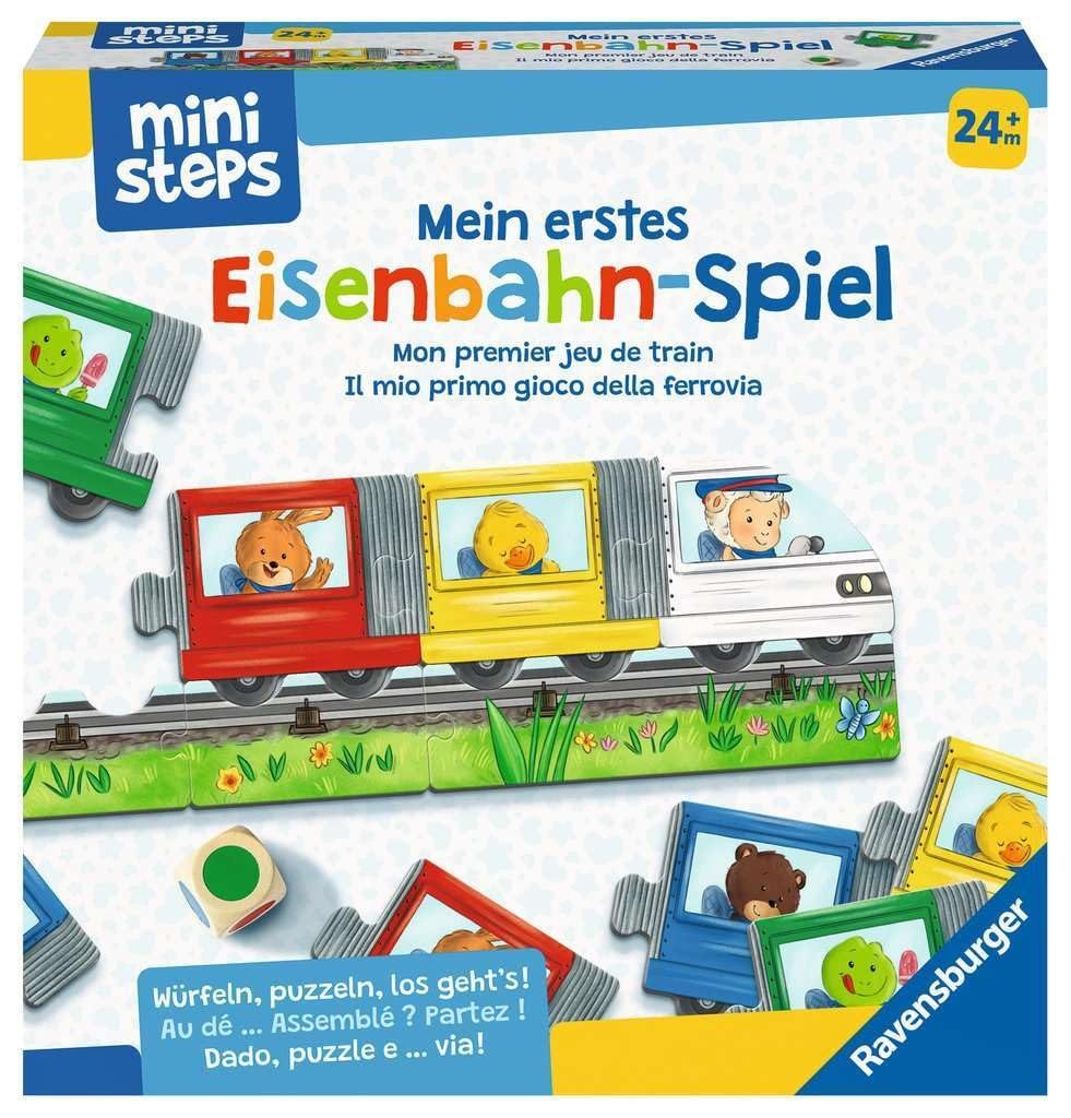 Ravensburger ministeps 4187 Mein erstes Eisenbahn-Spiel, Erstes Würfel- und Puzzlespiel zum Farbenlernen, Spielzeug ab 2 Jahre