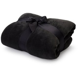 Wohndecke Kuscheldecke Sofadecke Tagesdecke Coral Fleece 150x200cm, Lumaland schwarz