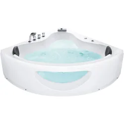 Whirlpool Badewanne weiß Eckmodell mit LED 205 x 146 cm TOCOA