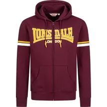 Lonsdale Darfield Sweatjacke Herren Oxblood/Yellow/White M