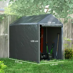 Outsunny - Garagenzelt - 120L x 179B x 165H cm - dunkelgrau