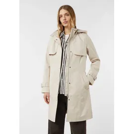Comma, Baumwoll-Trenchcoat mit abnehmbarer Kapuze und Bindegürtel - 38