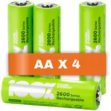 PeakPower Akku AA NiMH für Siemens Gigaset C620 / C620A / C620H | 4 Stück Batterien AA wiederaufladbar 1,2V | optimierte Kapazität, vorgeladen | Akku für Telefon AA