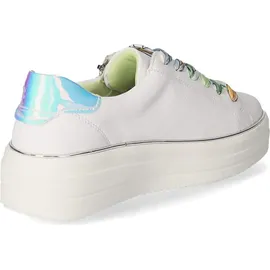 REMONTE Damen Sneaker D1C06, Frauen Halbschuhe,lose Einlage,Strassenschuhe,Sportschuhe,Freizeitschuhe,Turnschuhe,Weiss Kombi (80),39 EU - 39