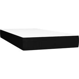 vidaXL Boxspringbett mit Matratze & LED Schwarz 90x200 cm Stoff