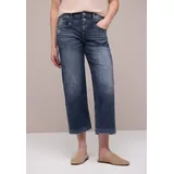 STREET ONE High Waist Wide Leg Jeans im Loose Fit Dark Blue wash 28 - 28W / 26L