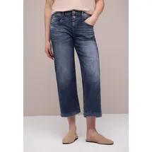 STREET ONE High Waist Wide Leg Jeans im Loose Fit Dark Blue wash 28 - 28W / 26L