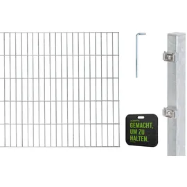 GAH Alberts Alberts 691417 Doppelstabmattenzaun Zaun-Komplettset mit Kniekissen | verschiedene Längen und Höhen | feuerverzinkt | Höhe 100 cm | Länge 10 m
