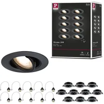 Paulmann Einbauleuchte 10er Set rund 90mm Schwarz