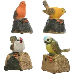 Decoris 1 Bewegungsmelder Dekofigur Vogel 10x7cm Dekovogel Vogelgezwitscher Bewegungssensor Vogelfigur Frühlingsdeko Tierfigur Vögelchen