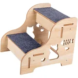 Colcolo Hundetreppe für kleine Hunde, Hundetreppe, fürs Bett, tragbar, rutschfest, praktische Katzentreppe für drinnen, für Sofa und Couch, auch für ältere, 2. Schritt