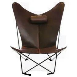 KS Chair Ledersessel Stahl schwarz, Mocca