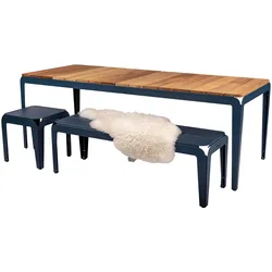 Bended Table Wood Grau-Blau