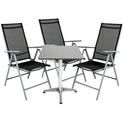 Mojawo Bistrogarnitur 4-teilig Aluminium - Textilen / Anthrazit