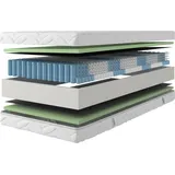 Älgdröm Taschenfederkernmatratze ÄLGDRÖM "TFK Sonet 24, 7 Zonen, Matratze 90x200 cm, 140x200 cm & weitere Größen", weiß, B:140cm H:24cm L:200cm, Bezug: 100% Polyester.