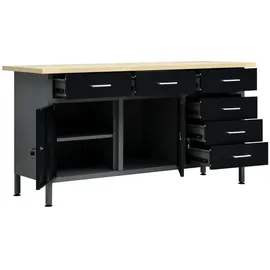 vidaXL Arbeitstisch Stahl 160 x 60 x 85 cm Schwarz