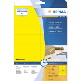HERMA 4551 - Gelb - Rechteck - A4 - Universal - Matte - Laser/Inkjet