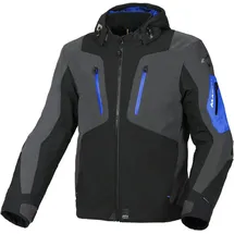 Macna Angle wasserdichte Motorrad Textiljacke, schwarz-grau-blau, Größe M für Männer