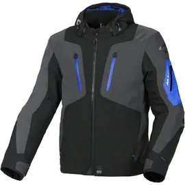 Macna Angle wasserdichte Motorrad Textiljacke, schwarz-grau-blau, Größe M für Männer