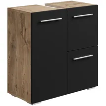 Badplaats Waschbeckenunterschrank Mars 60 x 60 cm Kastanien Eiche / Schwarz
